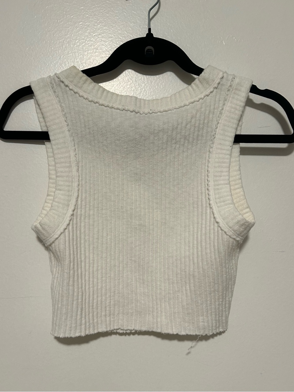 Forever 21 Off-White Ribbed Button-Front Crop Tank - Picture 2 of 4